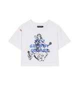 グランマ プリント クロップ Tシャツ / GRANDMA PRINTED CROP T-SHIRT BLUE