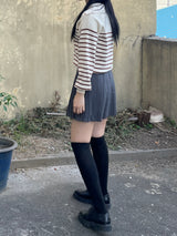 Sofia collar stripe knit