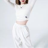 [NONCODE] New Dell Embroidery Crop T-shirt