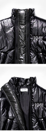 Unisex Zipped Duck Down Padding (Glossy Black)