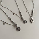 アンティークトグルバーネックレスエリシコインネックレス//cop Antique Toggle Bar Elisicoin Necklace