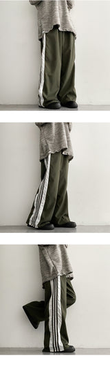 Lar Banding Track Line Wide Pants
