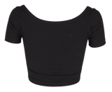 クロップドロゴTシャツ / [Seow] Croped logo T-shirts, black