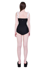 ラッフルマルチトリコットスパンロングチューブトップ/ruffle multi tricot span long tube top (black)