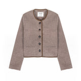 Flat check cropped jacket (6683751284854)
