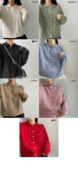 パフィンカラーニットカーディガン / Puffin Collar Knit Cardigan