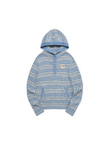 WITTY BUNNY STRIPE KNIT HOODIE [SKY]