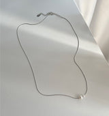 Silver 925 パールイノセントデイリーショートウェディングゲストネックレス/loo Silver 925 Pearl Innocent Daily Short Wedding Guest Necklace