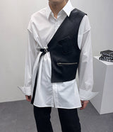 レイヤードレザーベスト / NB Layered Leather Vest