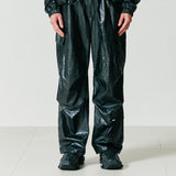 VCL CRACK LEATHER PARACHUTE PANTS BLACK