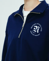 ROMAN TYPO LOGO HALF ZIPUP-NAVY (6680876220534)