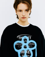 チケットマシンフラワータイポスウェットシャツ/THICKET MACHINE FLOWER SWEATSHIRT-BLACK