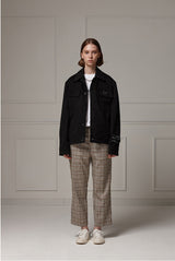Suede wide pocket jacket - Black (4622119239798)