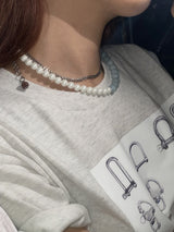 Aqua pearl necklace