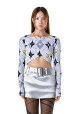CHROME ARGYLE CROP TOP (BLUE) (6699120459894)