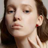 プチハートピアス/Petite Heart Earrings_Red