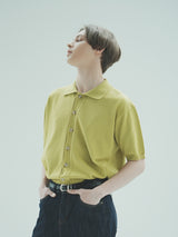 オープン半袖ニット / T1015 OPEN SHORT-SLEEVED KNIT_OLIVE