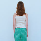 ローズノースリーブTシャツ / ROSE SLEEVELESS TEE, CREAM