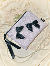 Glossy Organza Ribbon Zip-pouch (M)