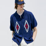 チマヨパターンニットカーディガン / CHIMAYO PATTERN KNIT CARDIGAN NAVY
