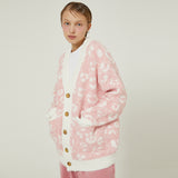 YK leopard knit cardigan