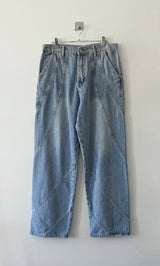 Coupure wide denim pants