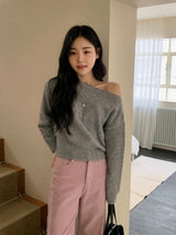 フェミニンボートネックニット(5color)