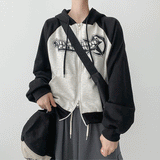 Turn's Two-Way Color Coloring Raglan Hood Zip-Up