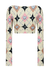 CHROME ARGYLE CROP TOP (YELLOW) (6699119738998)