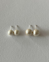 [92.5silver] cotton pearl earrings_ivory (2sizes)