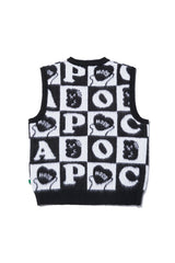 Hope Checker-Board Knit Vest_Black (6678732931190)