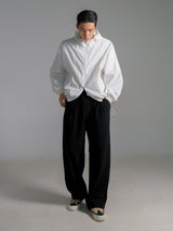 シルキーワイドバンディングスラックス/Silky wide banding slacks 2color