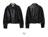 Classic Black Crop Leather Jacket