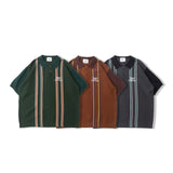 ストライプサマーニットポロ / Stripe summer knit polo I Younger Song x mahagrid