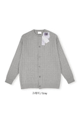 LMNラウンドネックケーブルカーディガン / LMN Round-Neck Cable Cardigan (9 colors)