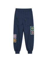 GRANNY SQUARE SWEATPANTS NAVY (6691425812598)