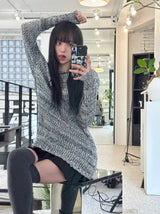 ボカシウェーブルーズニット/Bokashi weave loose knit