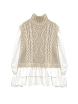 Knit vest blouse