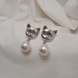 メルビーザキャットシリーズ - パールピアス / Melbie The Cat Series - Pearl Piercing (Silver ver.)