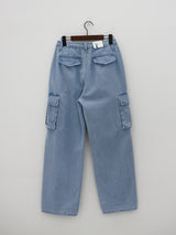 デニムカーゴワイドパンツ/Denim Cargo Wide Pants (2color)