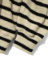 クレムカラーレスカーディガンシャツ/Creme collarless cardigan shirt C6 Ivory&Black