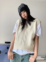 Quattro wool knit vest