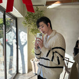 LMN High Twisted Doughnut Patterned Zip-Up Half Turtleneck Knitwear (4 colors)