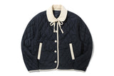 リボンタイキルティングジャケット/RIBBON TIE QUILTING JACKET_NAVY