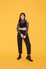 ショルダーメッシュクロップTシャツ / TOP(7807) Shoulder Mesh Crop Tee