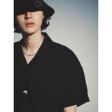 レイカットボタンシャツ / LAY-CUT BUTTON SHIRT_BK