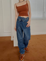 アンバランスラップデニムパンツ / Unbalance Wrap Denim Pants (3color)
