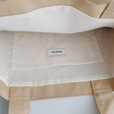 Twill simple line bag - sand beige