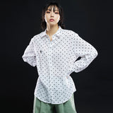 オーバーフィットドットプリントシャツ/OVERFIT DOT PRINT SHIRT-WHITE