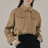 ガーベルダイントレンチクロップジャケット / GABERDINE TRENCH CROP JACKET_BEIGE